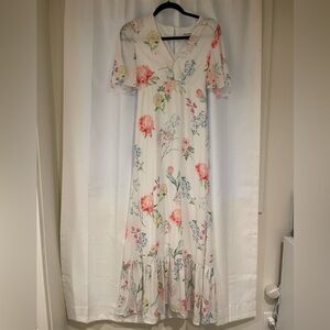 ASOS white flora maxi dress